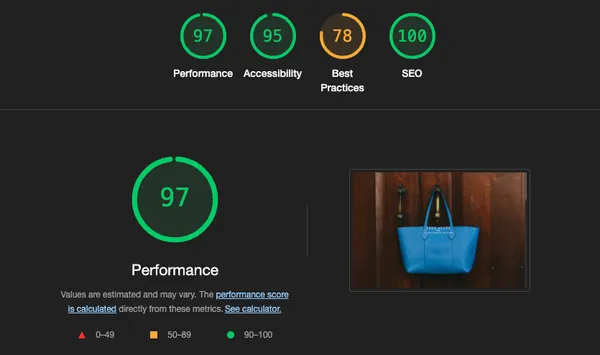 スクリーンショット:lighthouse